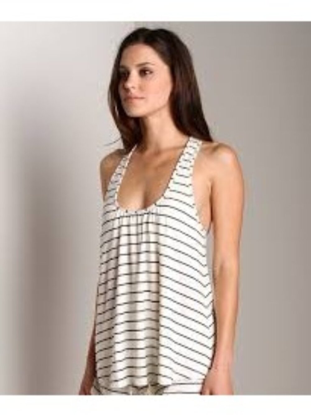 Eberjey Nautical Stripe Racerback Tank Ivory Flowy